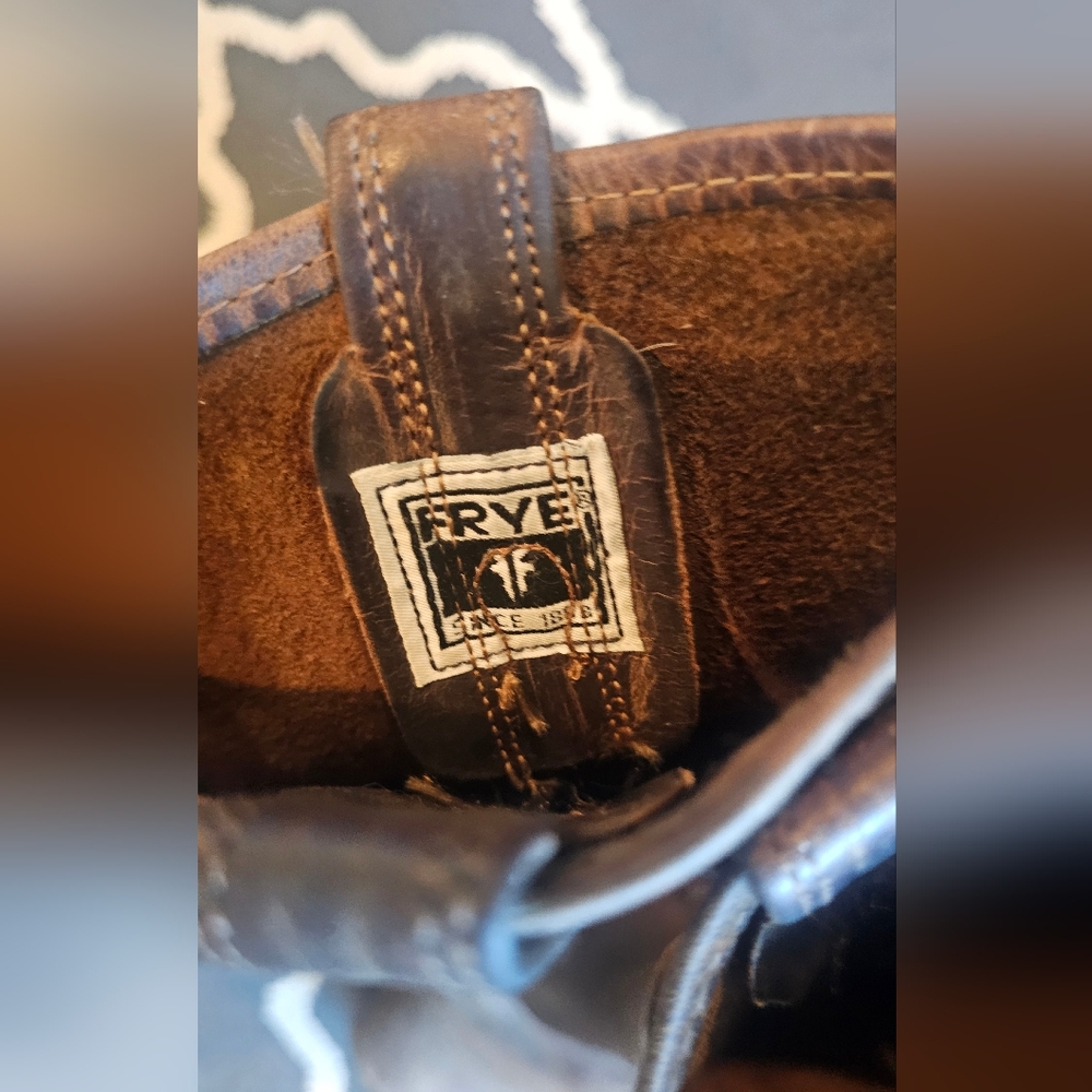 Frye Harness Dark Brown Leather Boots - Picture 2 of 8